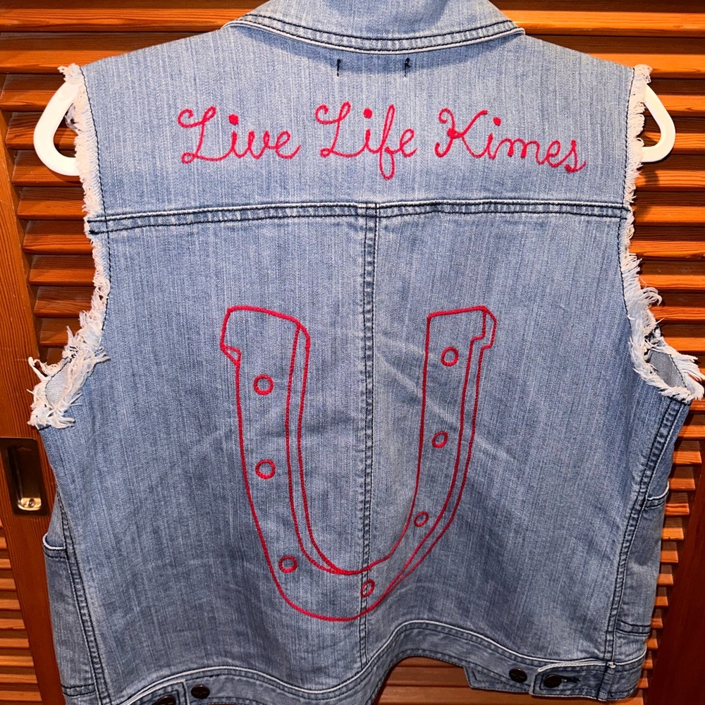 One-of-a-kind custom Kimes Ranch “Live Life Kimes” Vest
